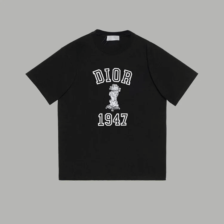 Dior College Logo T-Shirt Black T-Shirts