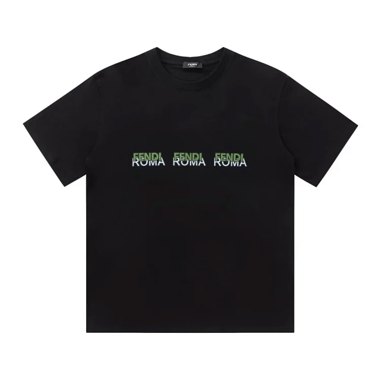 FENDI Roma Logo T-Shirt Black T-Shirts