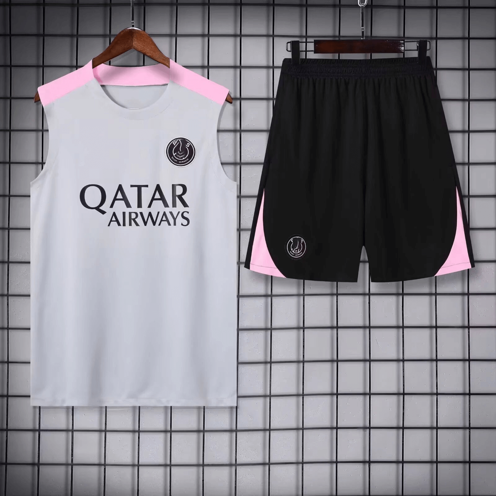 Qatar Airways Sleeveless Sports Set White T-Shirts