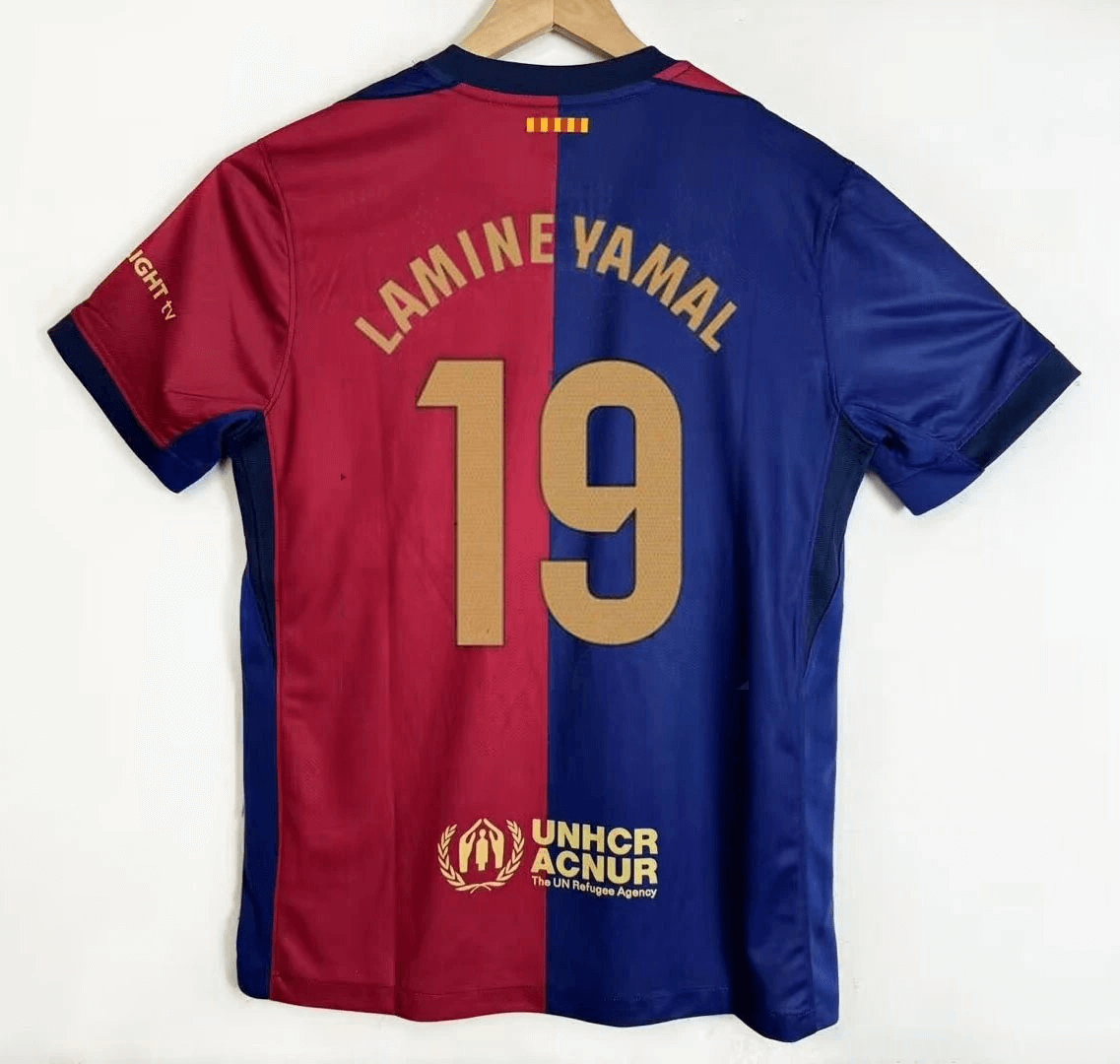 FC Barcelona Lamine Yamal Jersey Red Blue T-Shirts