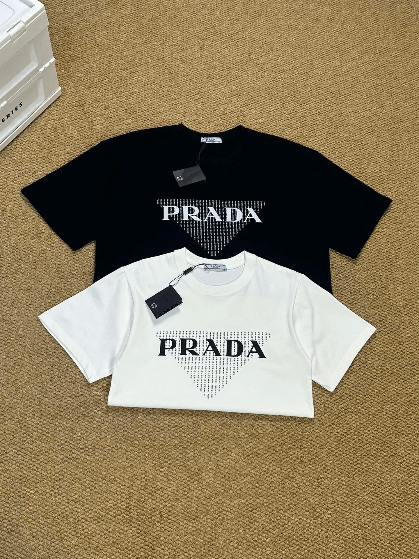 PRADA Logo T-Shirt Black/White T-Shirts
