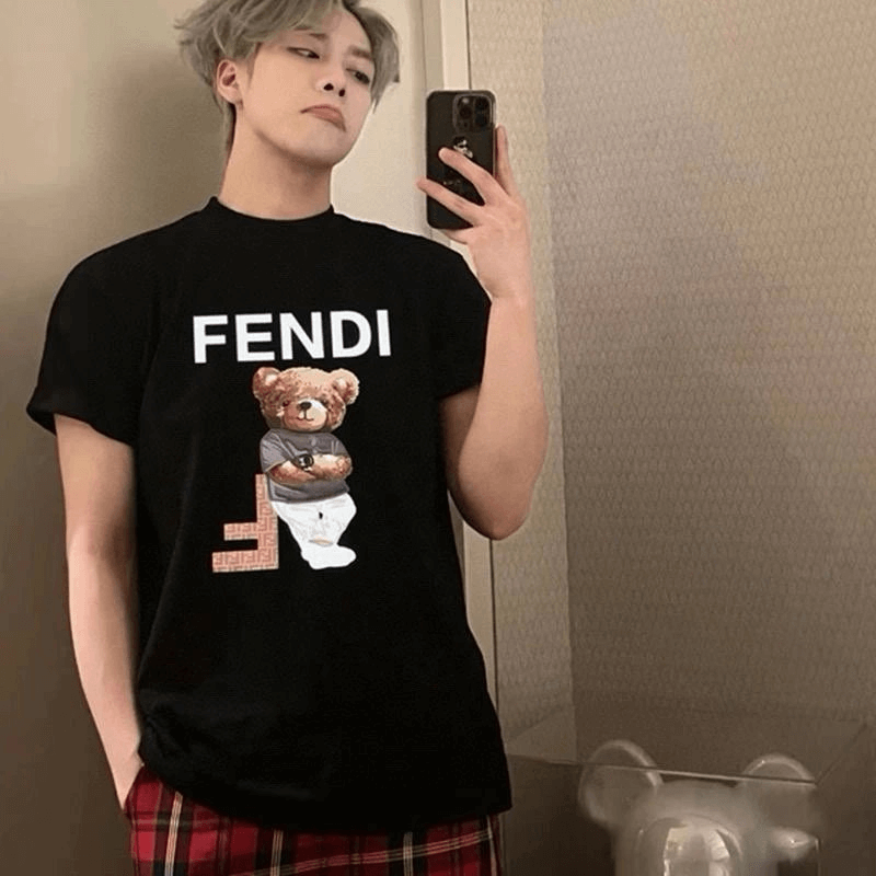 Fendi Teddy Bear T-Shirt Black T-Shirts