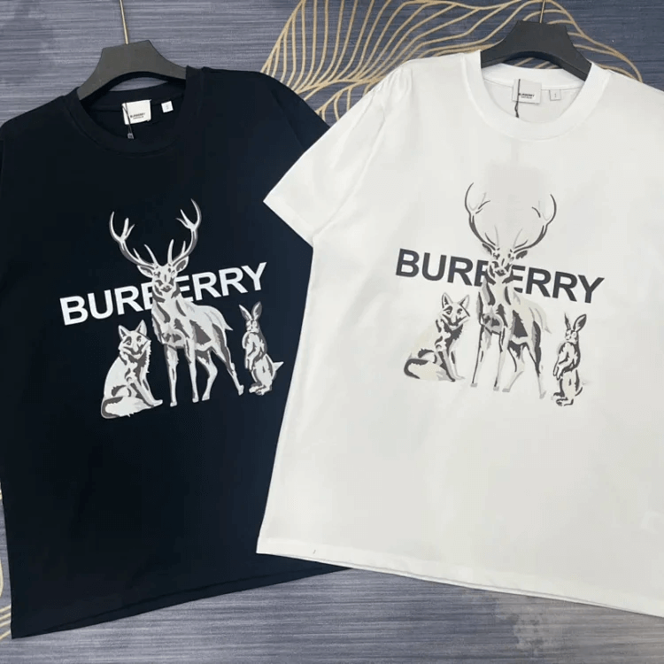 BURBERRY Animal Print T-Shirt Black/White T-Shirts
