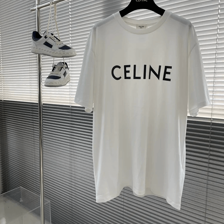 CELINE Logo T-Shirt White T-Shirts