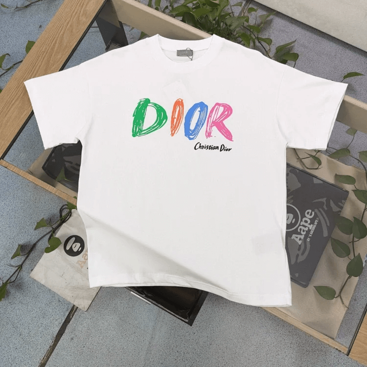 Christian Dior DIOR Colorful Logo T-Shirt White T-Shirts