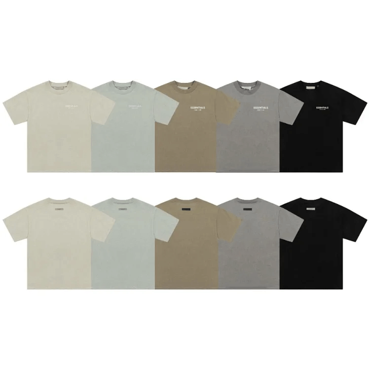 Essentials Basic T-Shirt Beige Light Blue Brown Gray Black T-Shirts