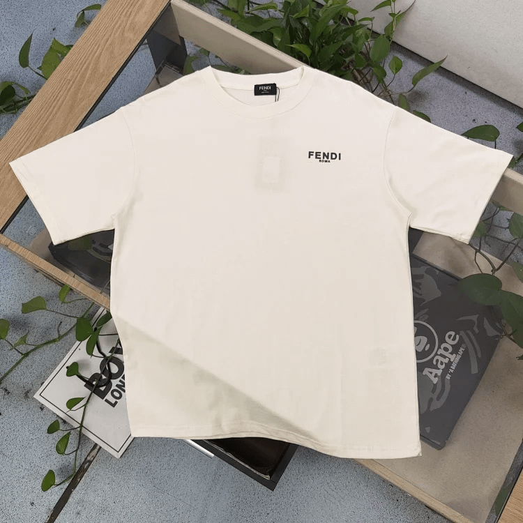 Fendi Basic T-Shirt Off-White T-Shirts