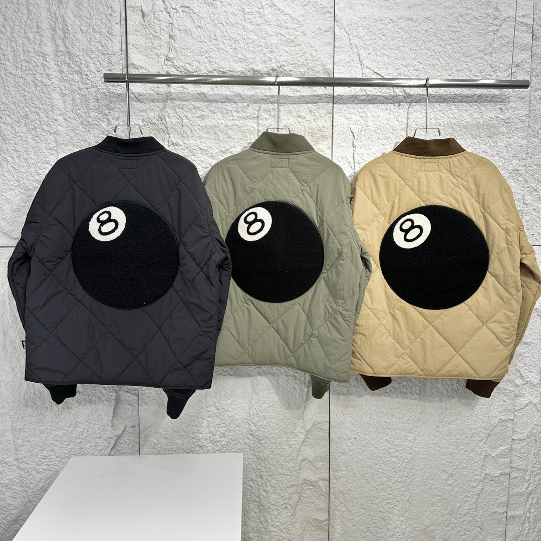 8-Ball Quilted Jacket Black/Olive/Beige Jackets