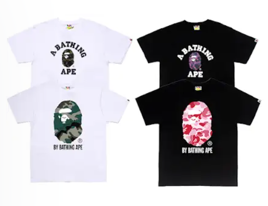 A Bathing Ape Graphic T-Shirt - Black and White - T-Shirts