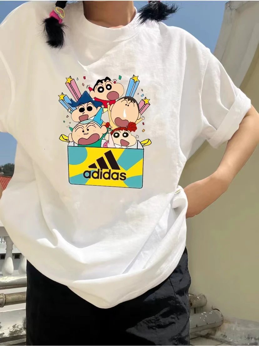 Adidas Cartoon Print White T-shirt