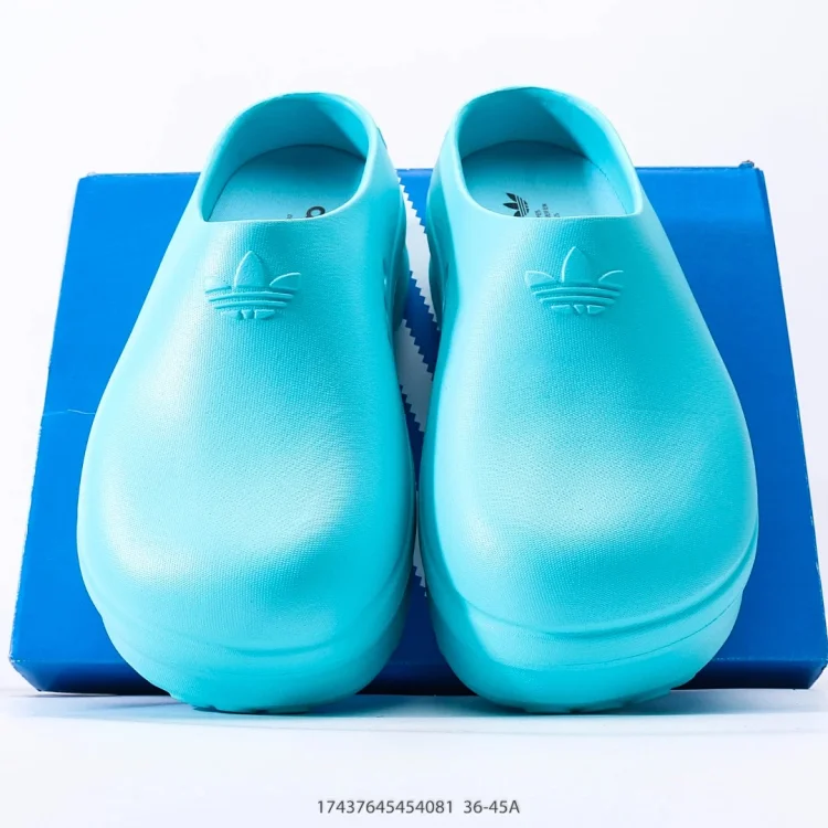 Adidas Foam Slip-On Clogs Cyan Blue Shoes