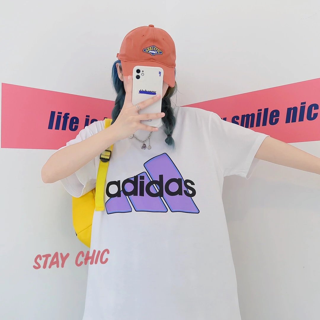Adidas Graphic Tee White Purple