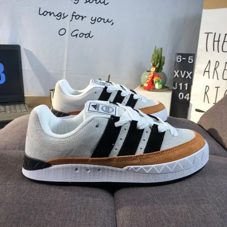 Adidas Sneakers Gray Black Tan Shoes