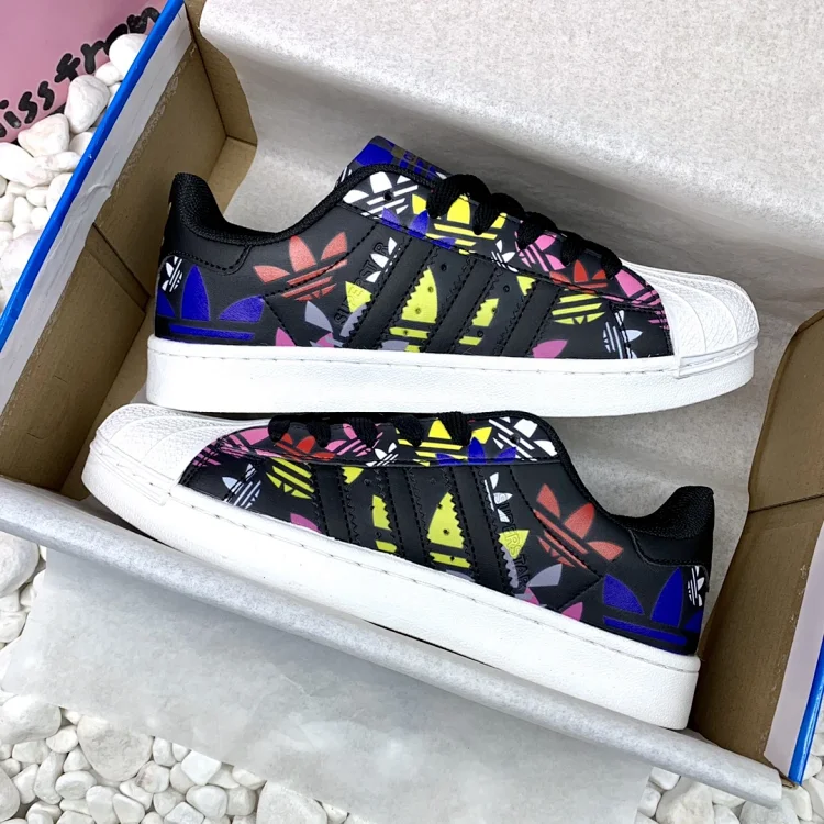 Adidas Superstar Sneakers Black Multi-color Shoes