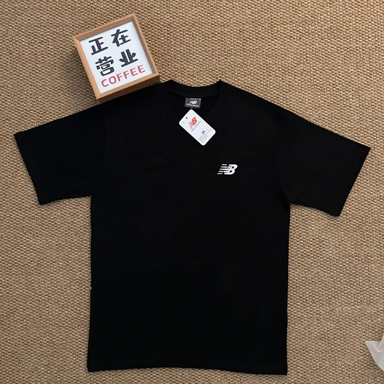 Men's Women's Short Sleeve T-Shirts with White NB Logo by New Balance