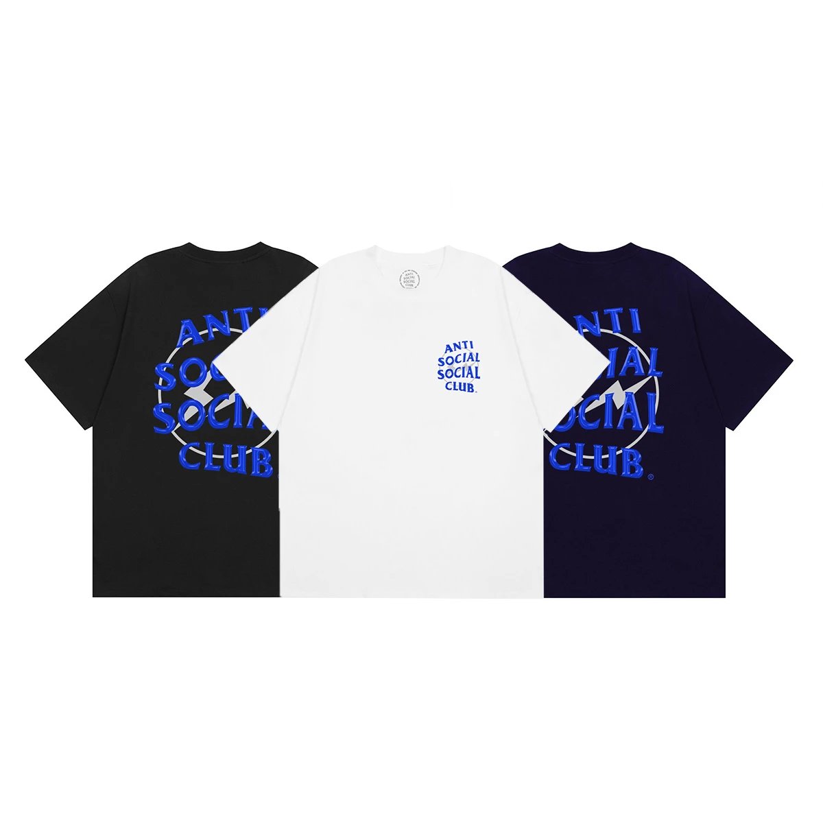 Anti Social Social Club 3D Logo T-Shirt - Black, White, Navy