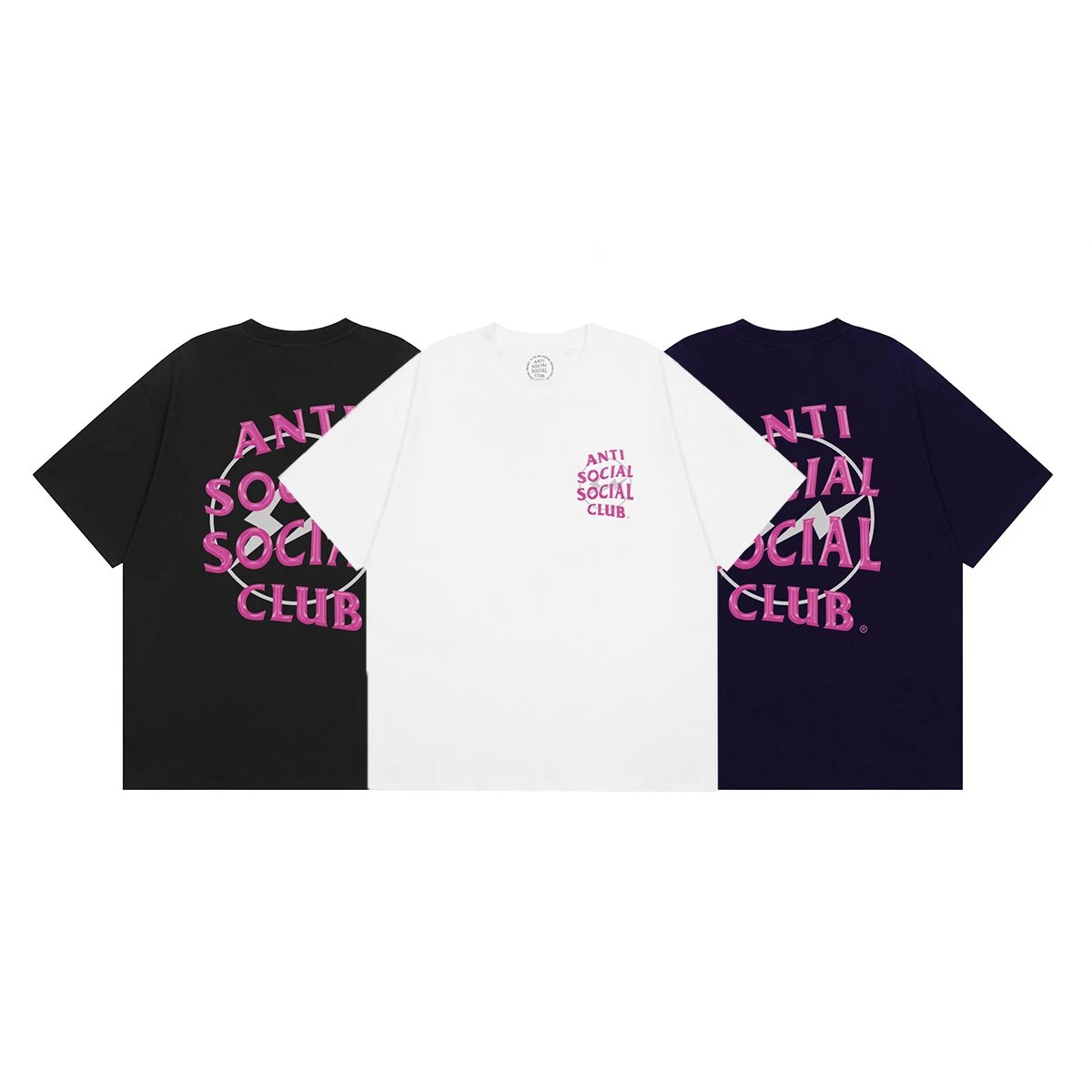 Anti Social Social Club T-Shirt Black White Dark Purple