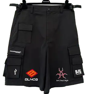 Balenciaga Cargo Shorts Black Pants