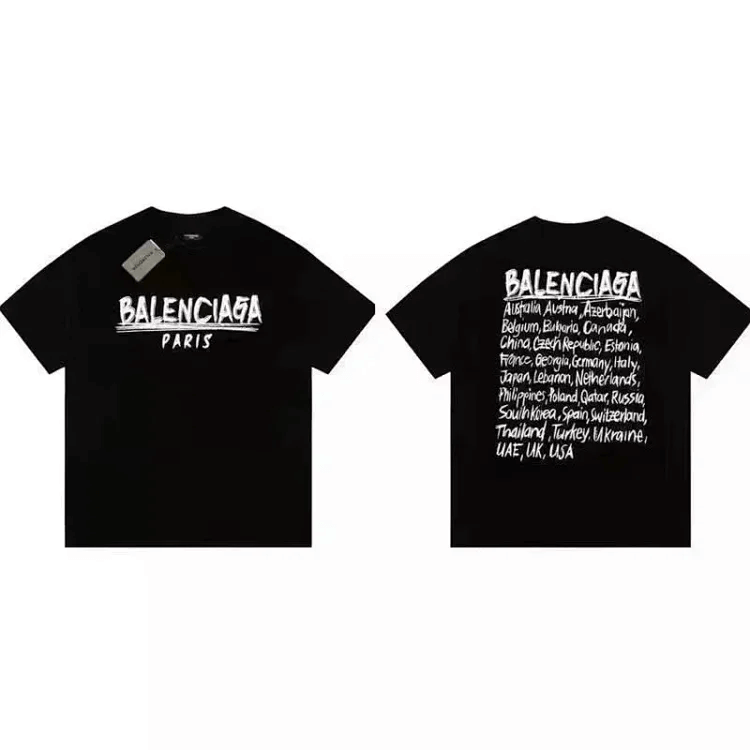 Balenciaga City Name Print T-Shirt Black