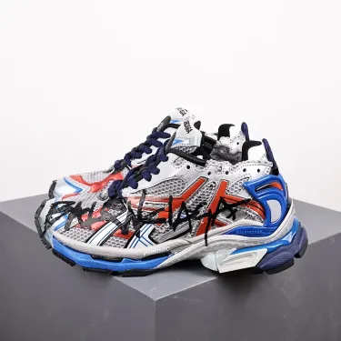 Balenciaga Track Sneakers Silver/Red/Blue Shoes