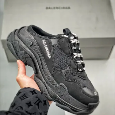 Balenciaga Triple S Sneakers Black Shoes