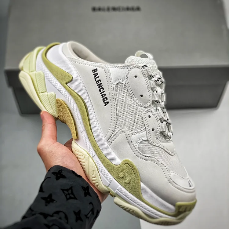 Balenciaga Triple S Sneakers White Green Shoes