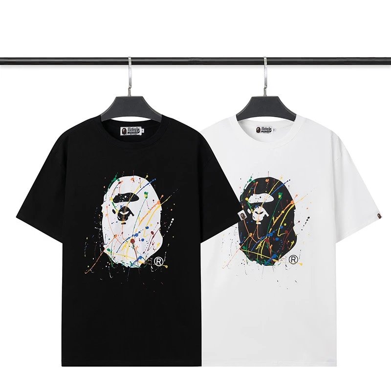 BAPE Ape Head Splash T-Shirt Black & White