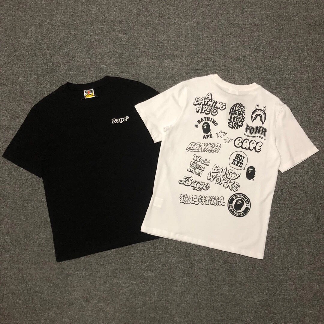 BAPE Graphic Logo T-Shirt Black White