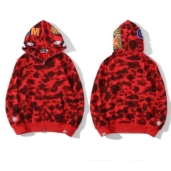 BAPE Shark Hoodie - Red Camo Hoodie