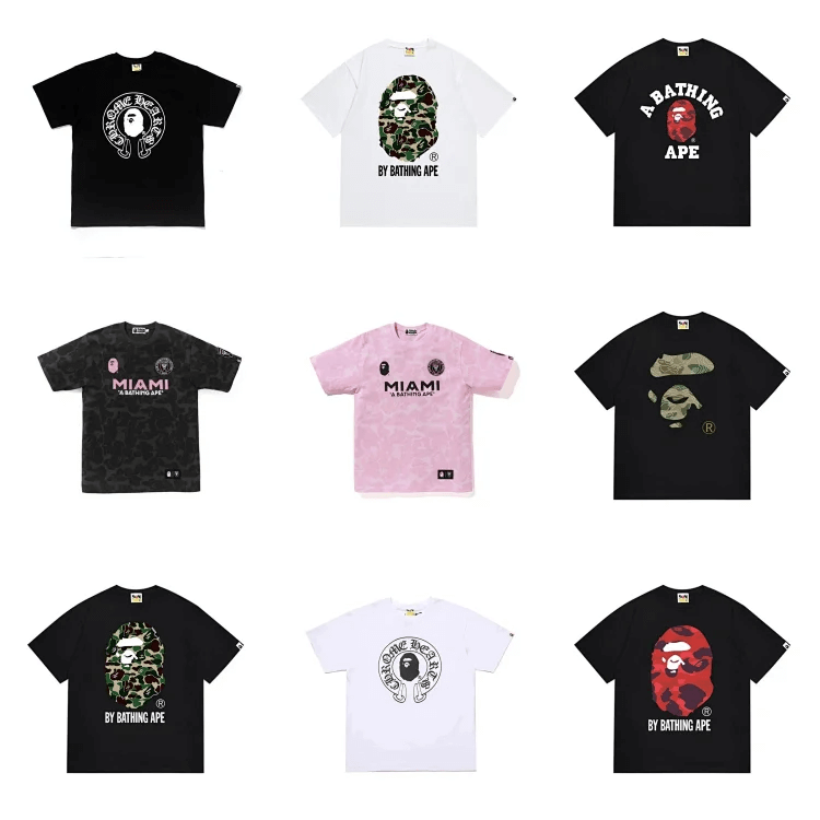 BAPE x Inter Miami pink camo shirt/tee & Messi football jersey, babies/kids/men