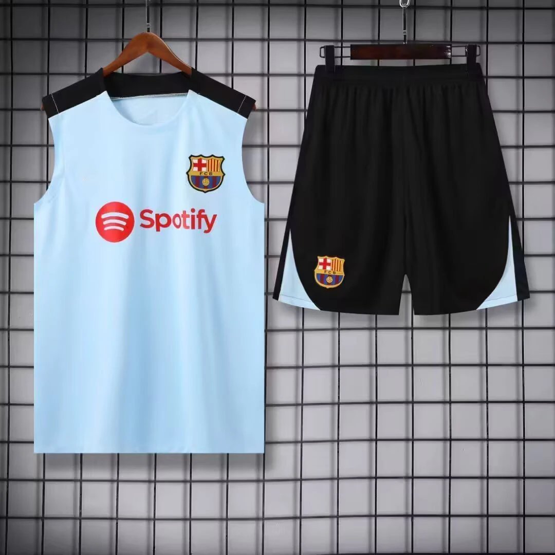 Barcelona Football Jersey and Shorts Set, Light Blue
