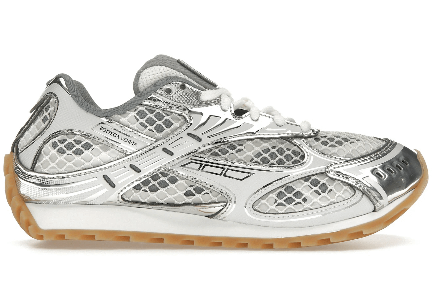 Bottega Veneta Mesh Running Sneakers Silver