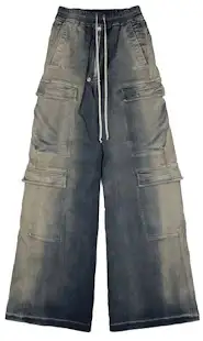 Cargo Wide-Leg Pants Dark-Wash Pants