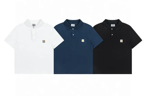 Carhartt Polo Shirt - White/Navy/Black - T-Shirts