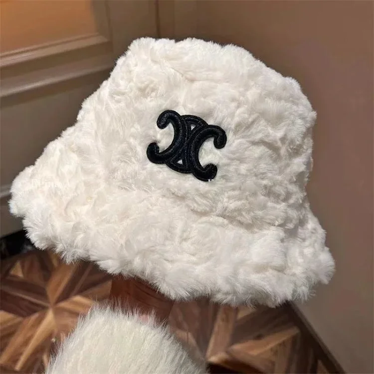 Chanel Faux Fur Bucket Hat White Mise