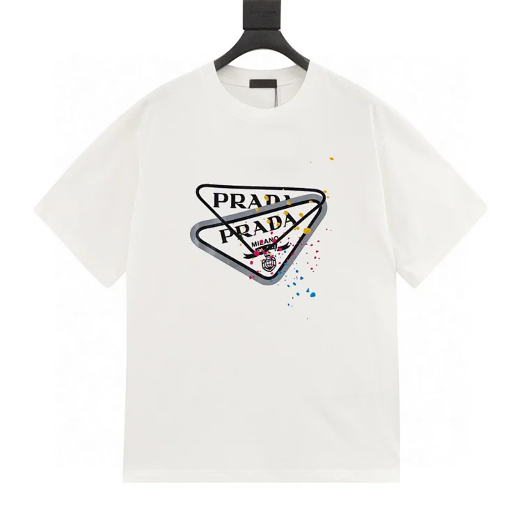 2025 New PRADA Men's Parallel Imported Popular Short-Sleeve T-shirt