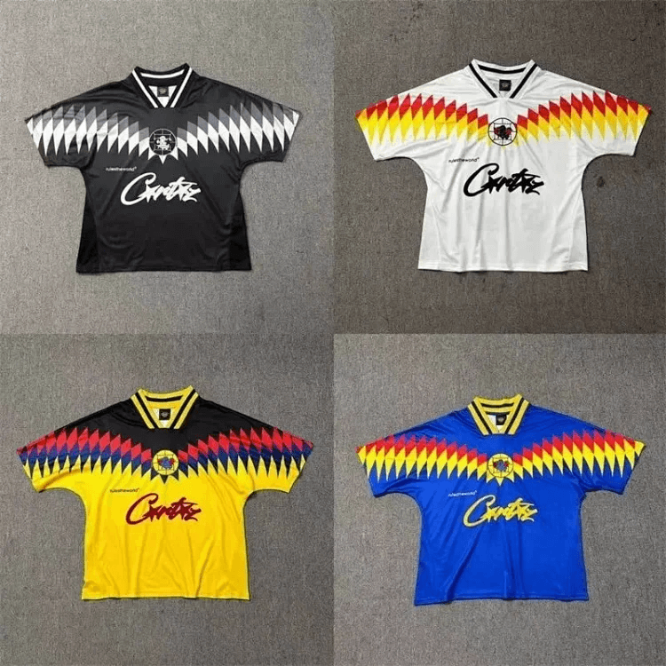 CORTEIZ 'YELLOW RTW' jersey, S & UK sizes, men's sailboat casual sports tee