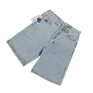 Denim Bermuda Shorts, Light Blue, Pants