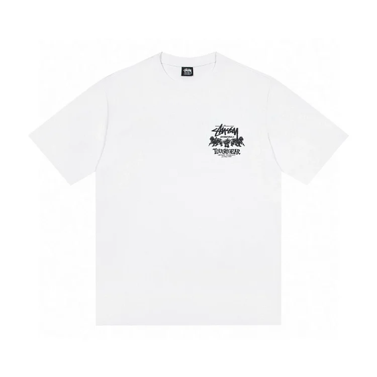 Stussy Tough Gear Cotton Graphic T-Shirt, Unisex, White, L
