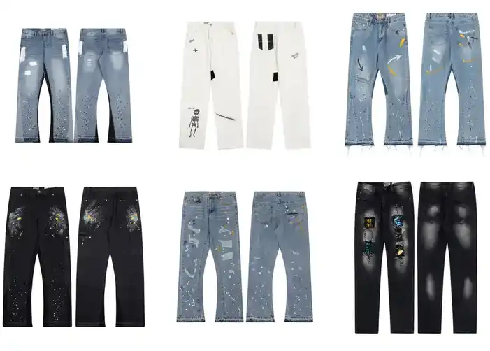 Distressed Denim Jeans Collection - Blue, Black, White - Pants