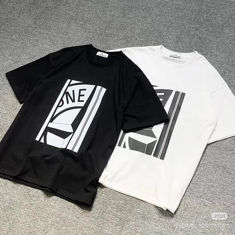 Topova oversized football T-shirt from Stone Island, with reflective letters on back, for summer, unisex, in big size