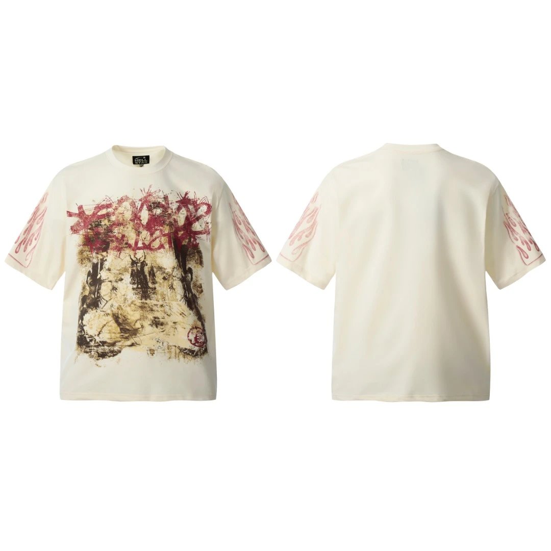 T-shirt Corteiz Leprechaun 420 Blanc with cartoon character print, sizes XS - XL
