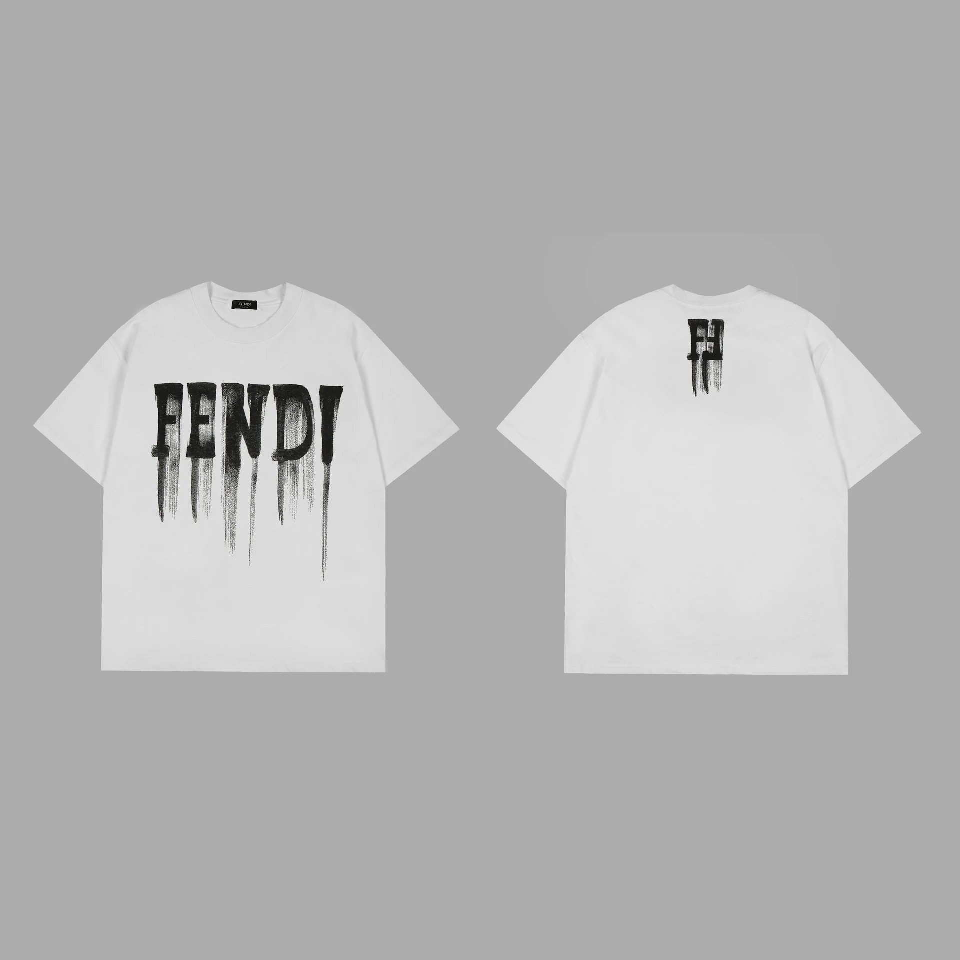 Fendi Fendi Dripping Logo T-Shirt White