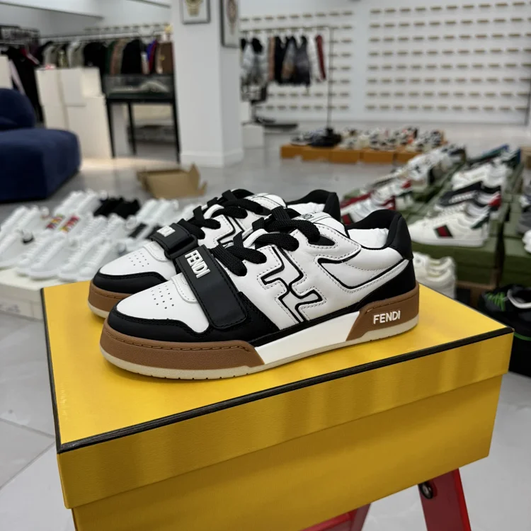 Fendi Low-Top Sneakers Black White Shoes