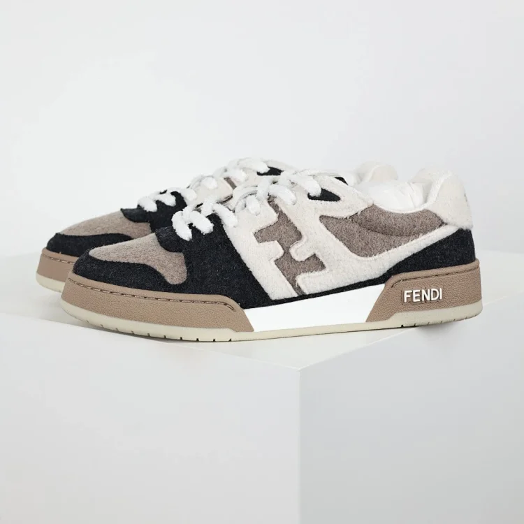 Fendi Sneakers Beige, Black, White Shoes
