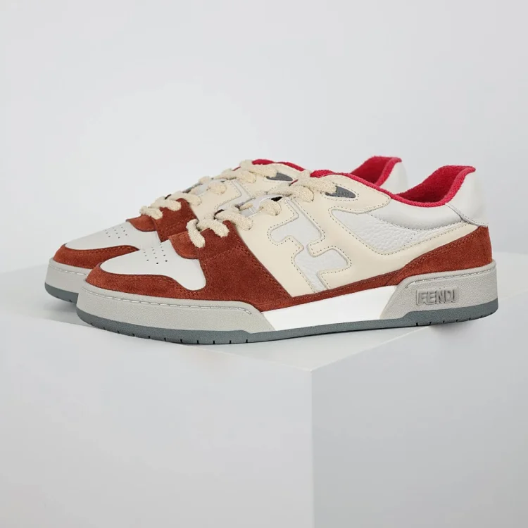 Fendi Sneakers Beige/Brown/Red Shoes