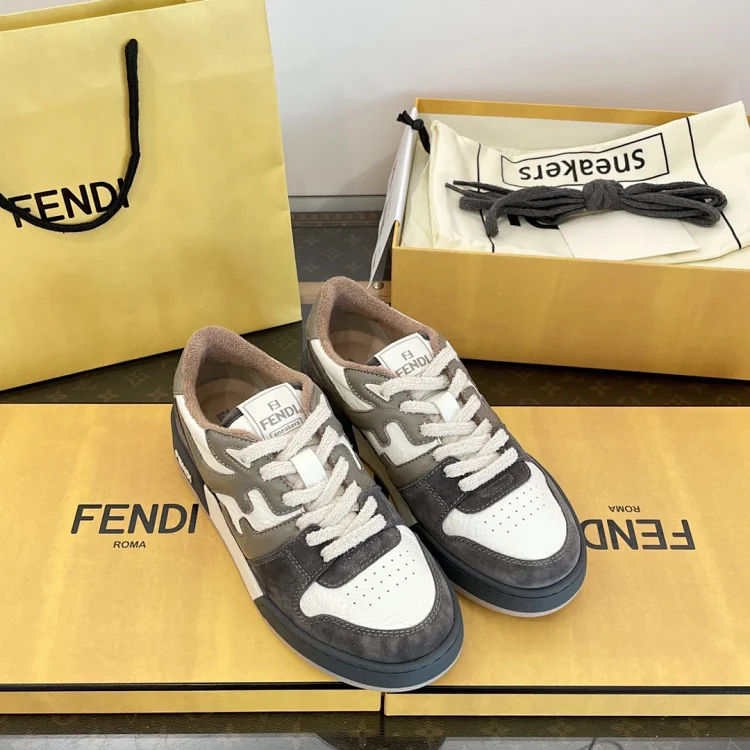 Fendi Sneakers Brown, White Shoes