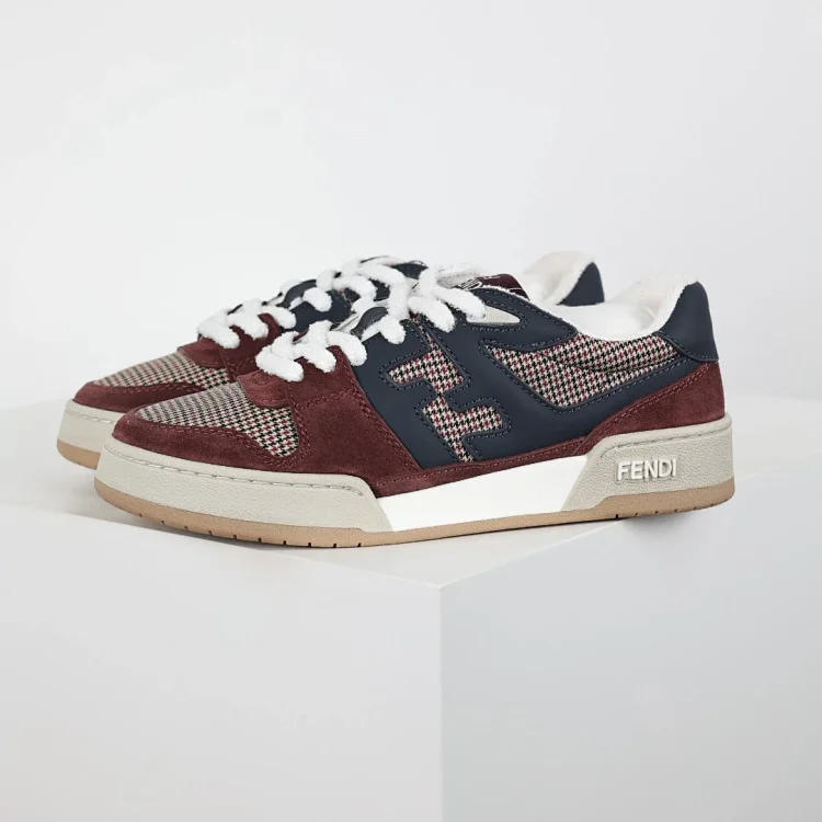 Fendi Sneakers Burgundy Navy Shoes