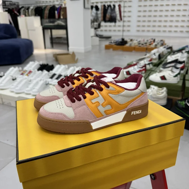Fendi Sneakers, Pink Beige Yellow, Shoes