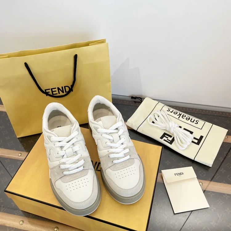 Fendi Sneakers White Beige Shoes